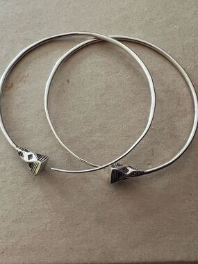 STERLING SILVER TUAREG HOOP EARRINGS LARGE